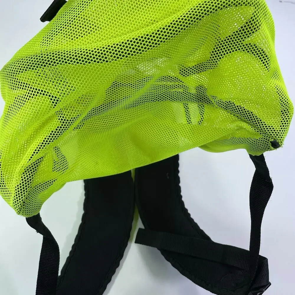 Nike Mesh Backpack Volt Yellow Multi Pockets Sheer See Through School Gym Bag